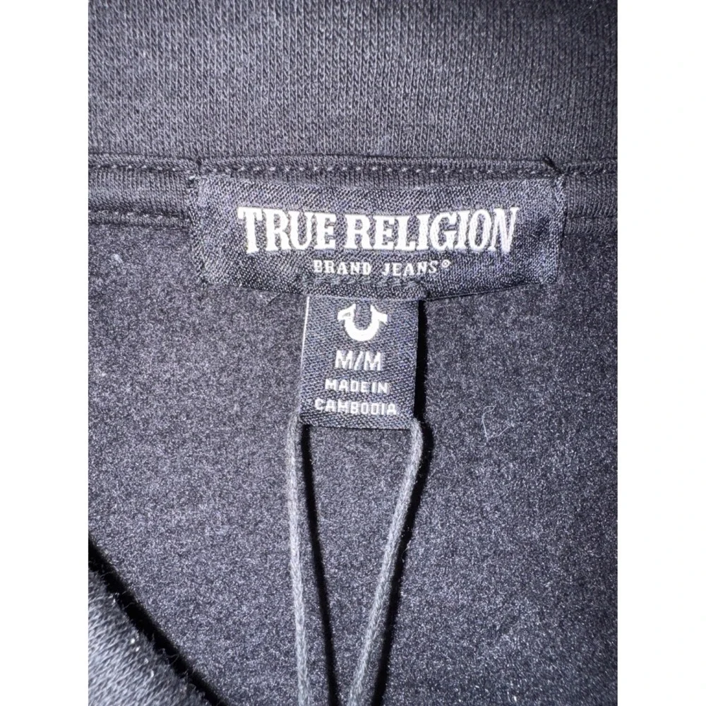 NEW True Religion Varsity Jacket Large‎ NWT Black White Buddha Fleece Size M